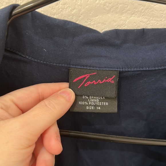 EUC Women’s Dark Navy Torrid Brand Retro Midi Style Dress Size 14 - Picture 5 of 11